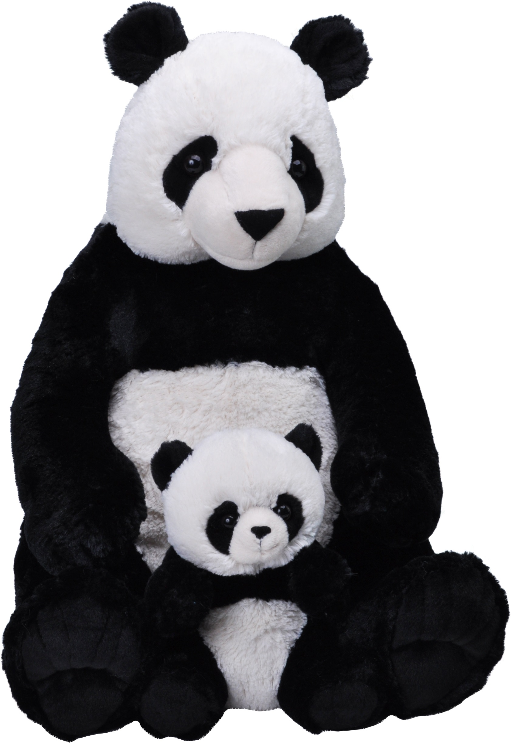 plyšová obří samice s mládětem Panda 76 cm