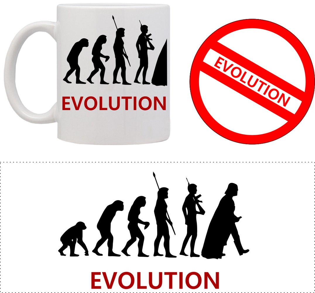 set hrnek s podtáckem Evoluce fantazy