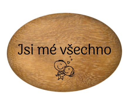 Oblázek velký - 5x4cm - "Jsi mé všechno"