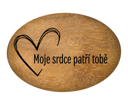 Oblázek velký - 5x4cm - "Moje srdce patří tobě"