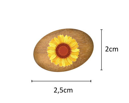Oblázek malý - 2,5x2cm - slunečnice