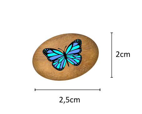 Oblázek malý - 2,5x2cm - motýlek