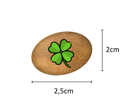 Oblázek malý - 2,5x2cm - čtyřlístek