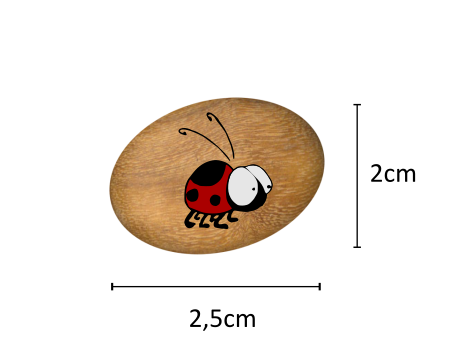 Oblázek malý - 2,5x2cm - beruška