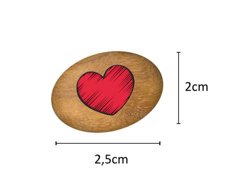 Oblázek malý - 2,5x2cm - srdíčko šrafované