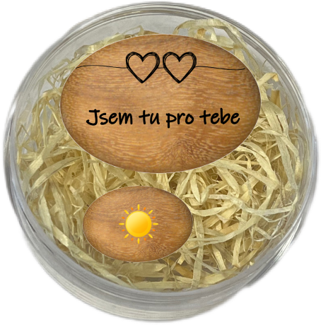 Sada oblázků - "Jsem tu pro tebe" + sluníčko v dárkovém balení