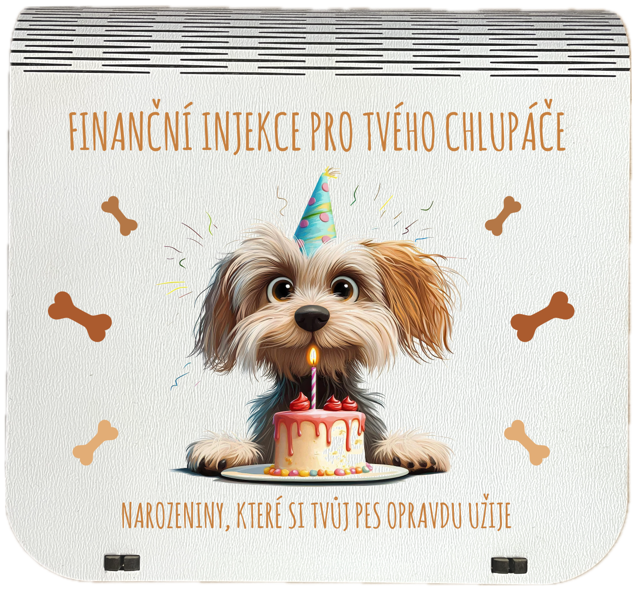 Dárková krabička na bankovky v injekcích - "Finanční pomoc pro tvého chlupáče"