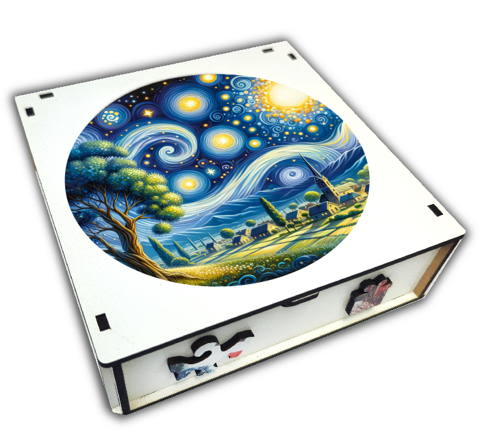 puzzle dřevěné noční obloha