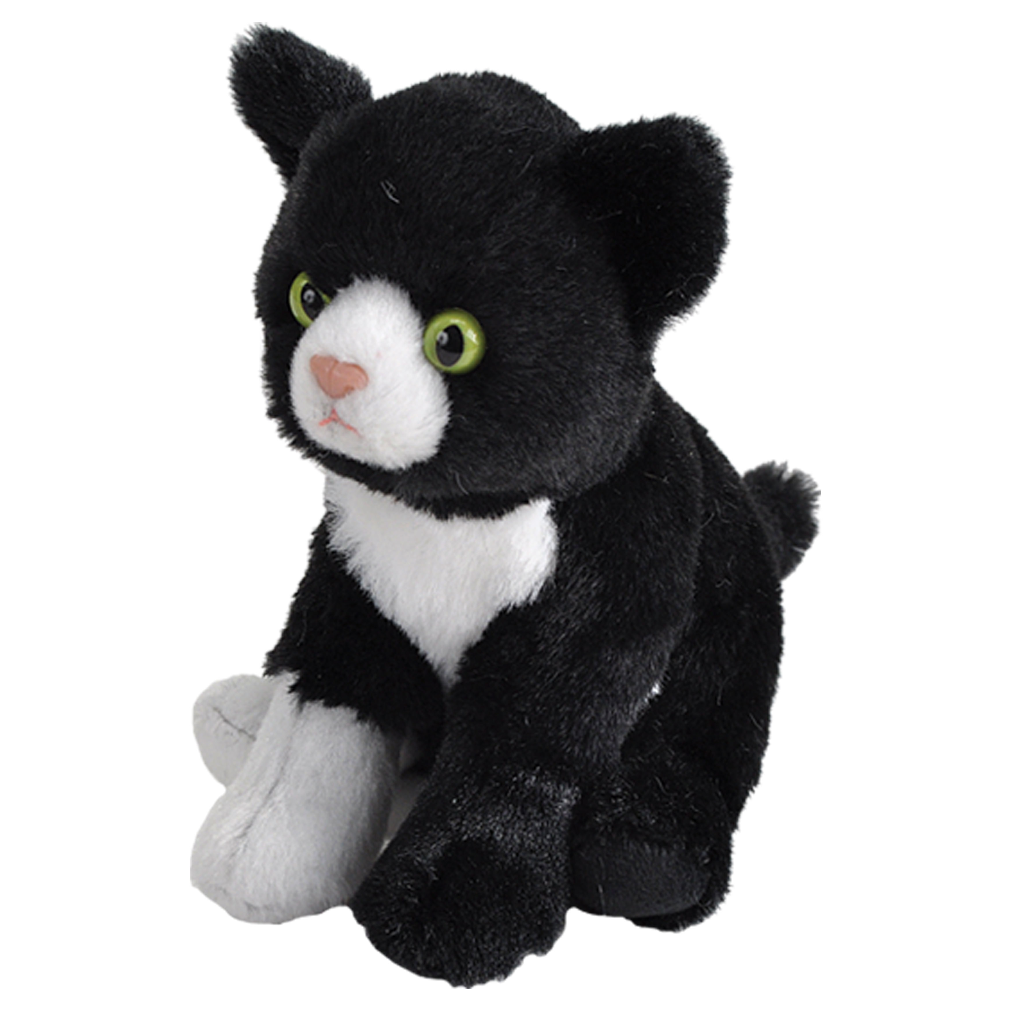 Plyš Kapsáček Kočka černá s bílou náprsenkou 13cm ECO WR