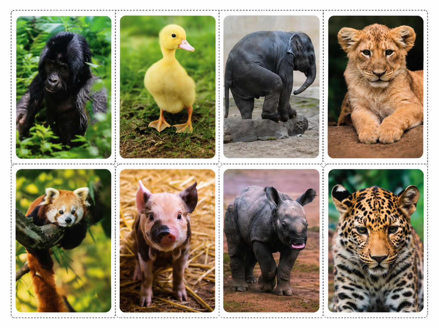 mini bloček 3D - ZOO mláďáta