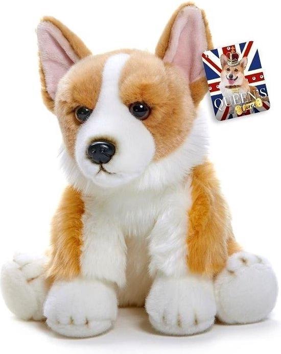 Plyš pes corgi šedobílý 30cm
