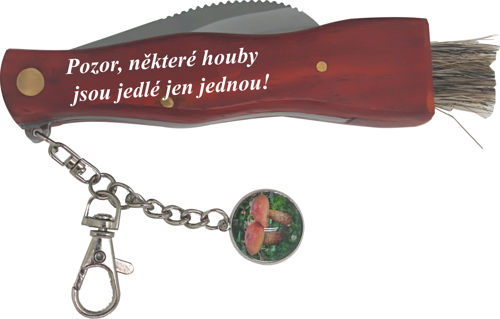 nůž na houby "Pozor, některé houby jsou jedlé jen jednou"