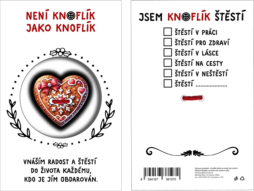 KNOFLÍK ŠTĚSTÍ Není knoflík jako knoflík srdce