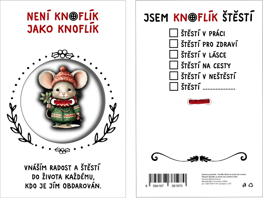 KNOFLÍK ŠTĚSTÍ Není knoflík jako knoflík myška