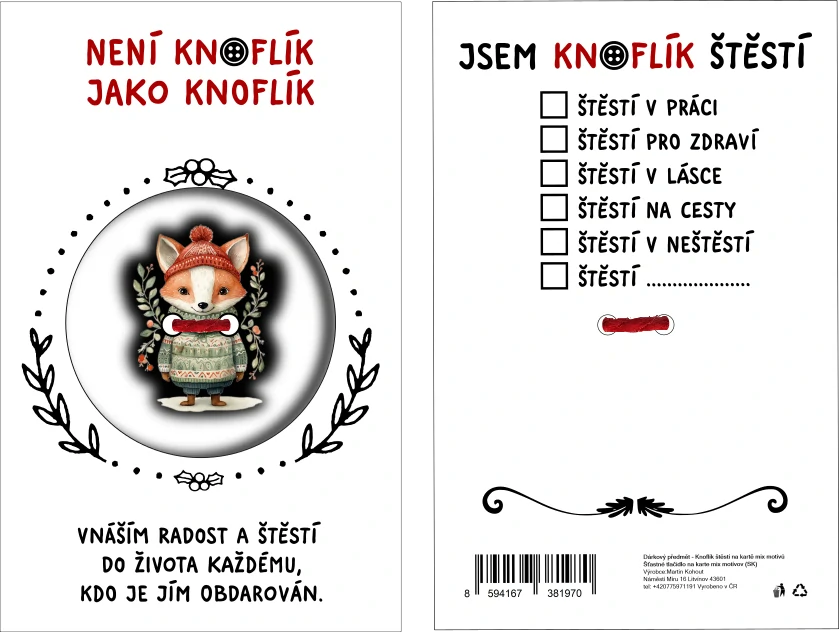 KNOFLÍK ŠTĚSTÍ Není knoflík jako knoflík lištička