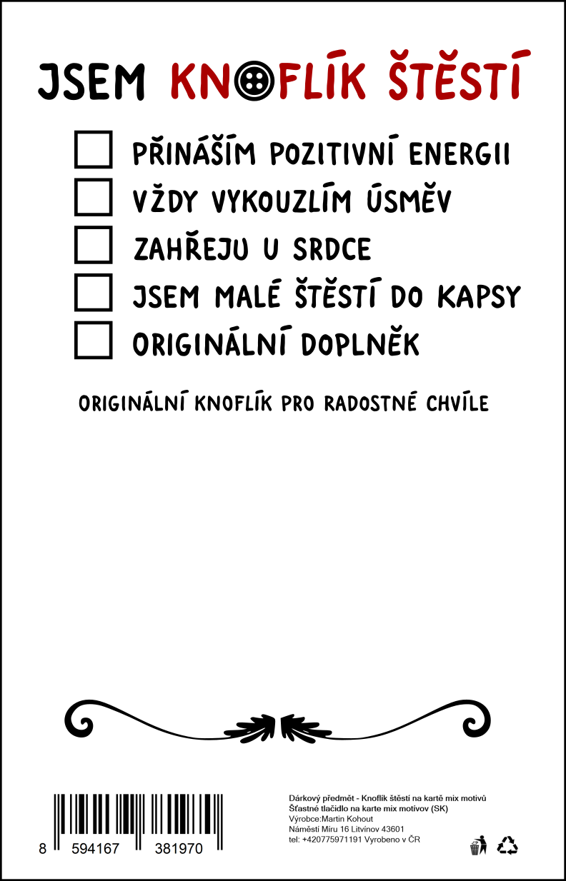 KNOFLÍK ŠTĚSTÍ Není knoflík jako knoflík květiny 31