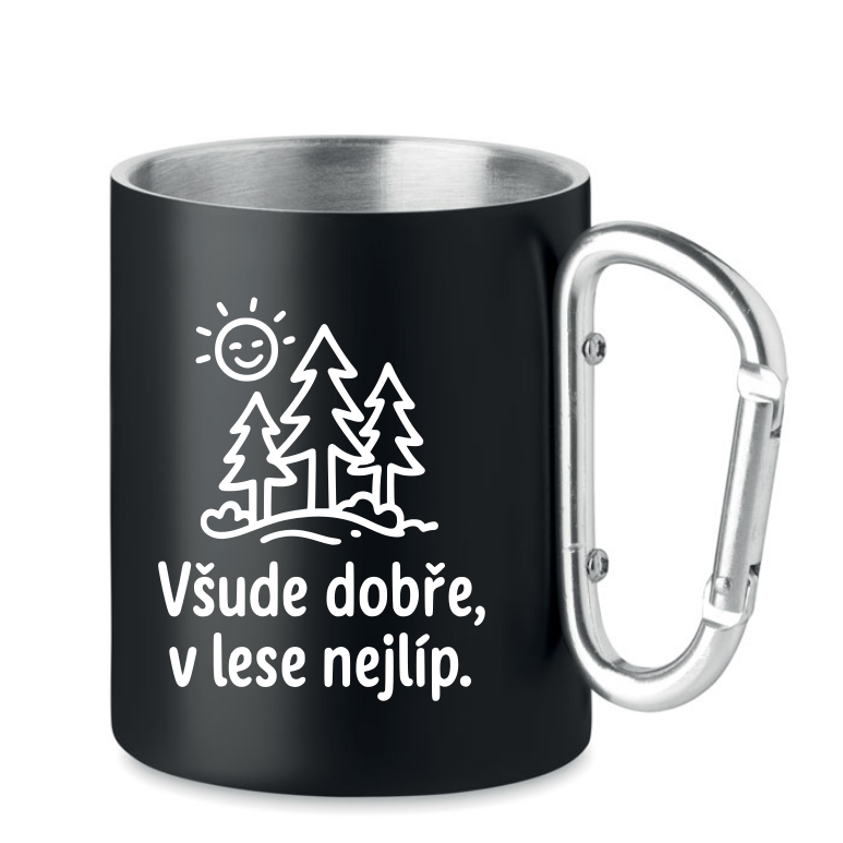 Plechový hrnek s karabinou