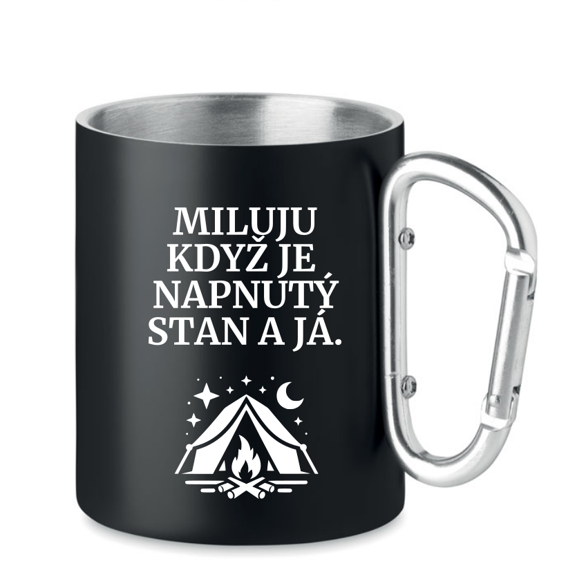 Plechový hrnek s karabinou