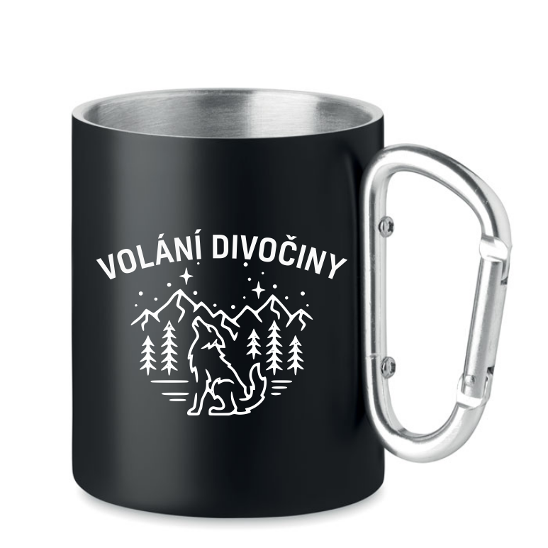 Plechový hrnek s karabinou