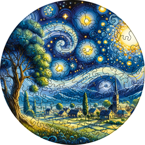 puzzle dřevěné noční obloha