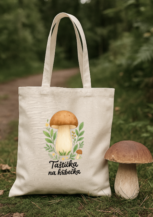 Plátěná taška s potiskem - hříbek