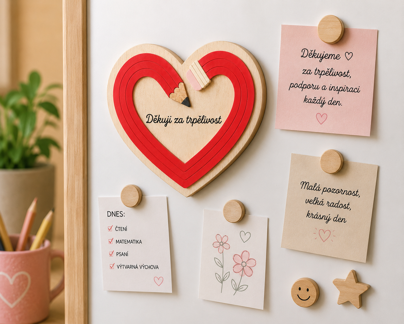 magnet srdce učitelé "Děkuji za trpělivost"