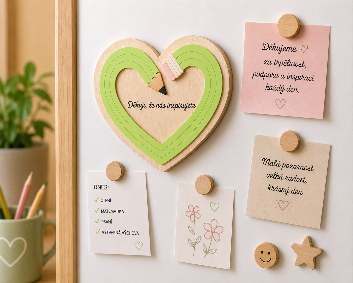 magnet srdce učitelé "Děkuji, že nás inspirujete"