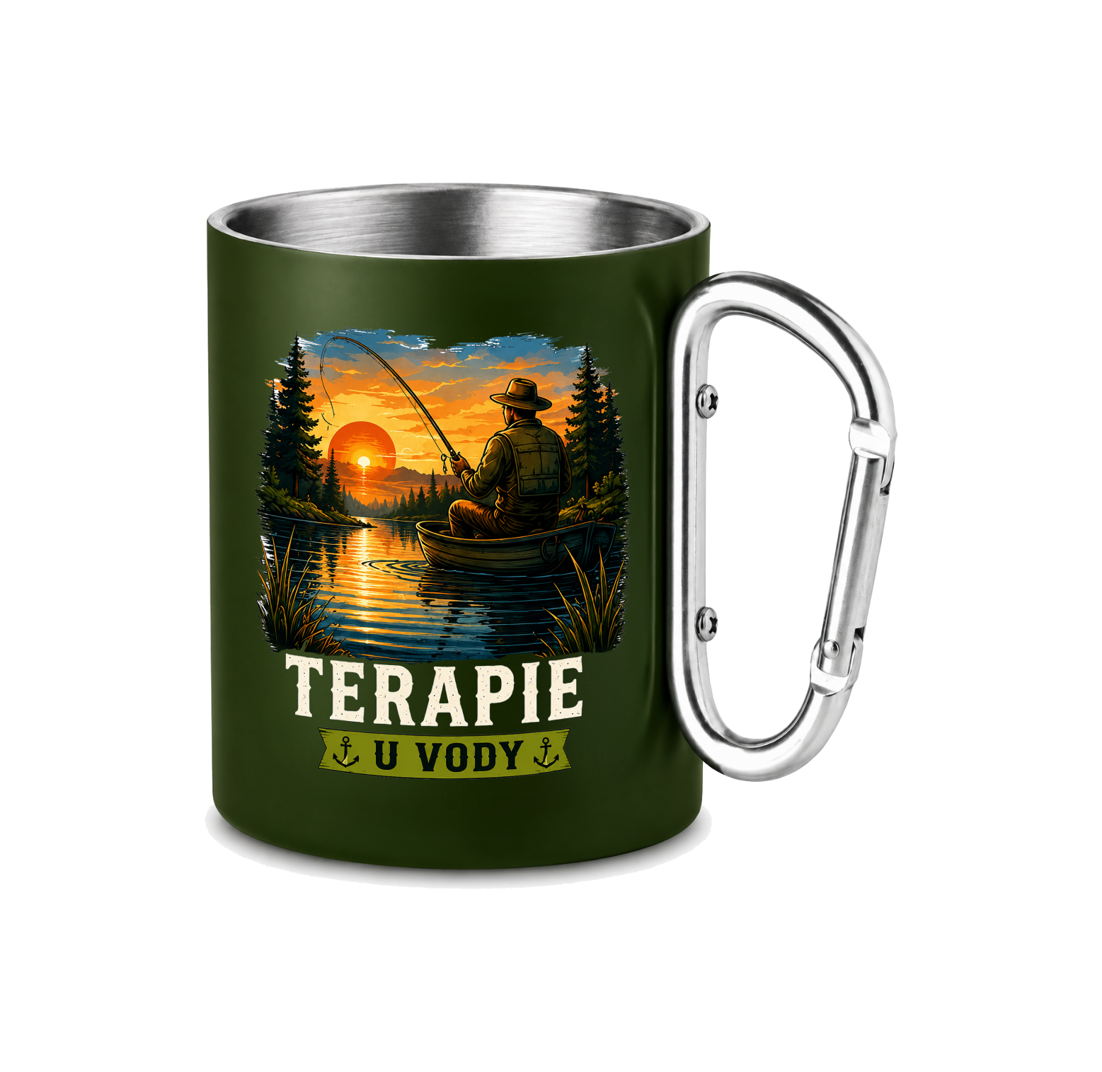 Plechový hrnek s karabinou
