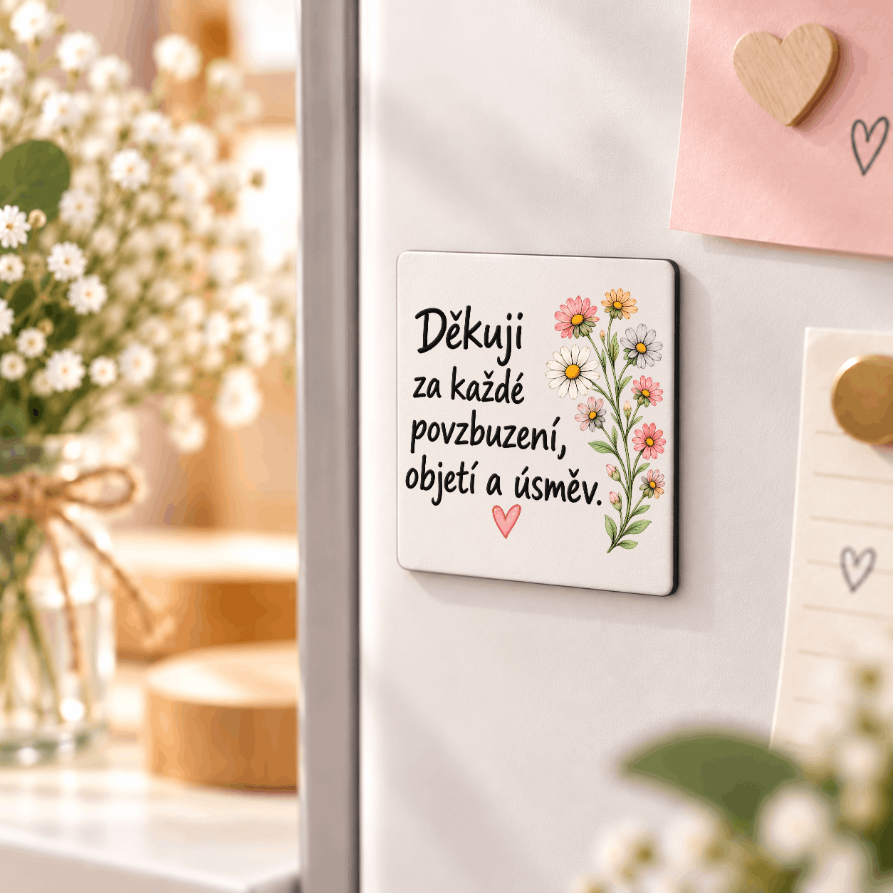 magnet "Děkuji za každé povzbuzení, objetí a úsměv"