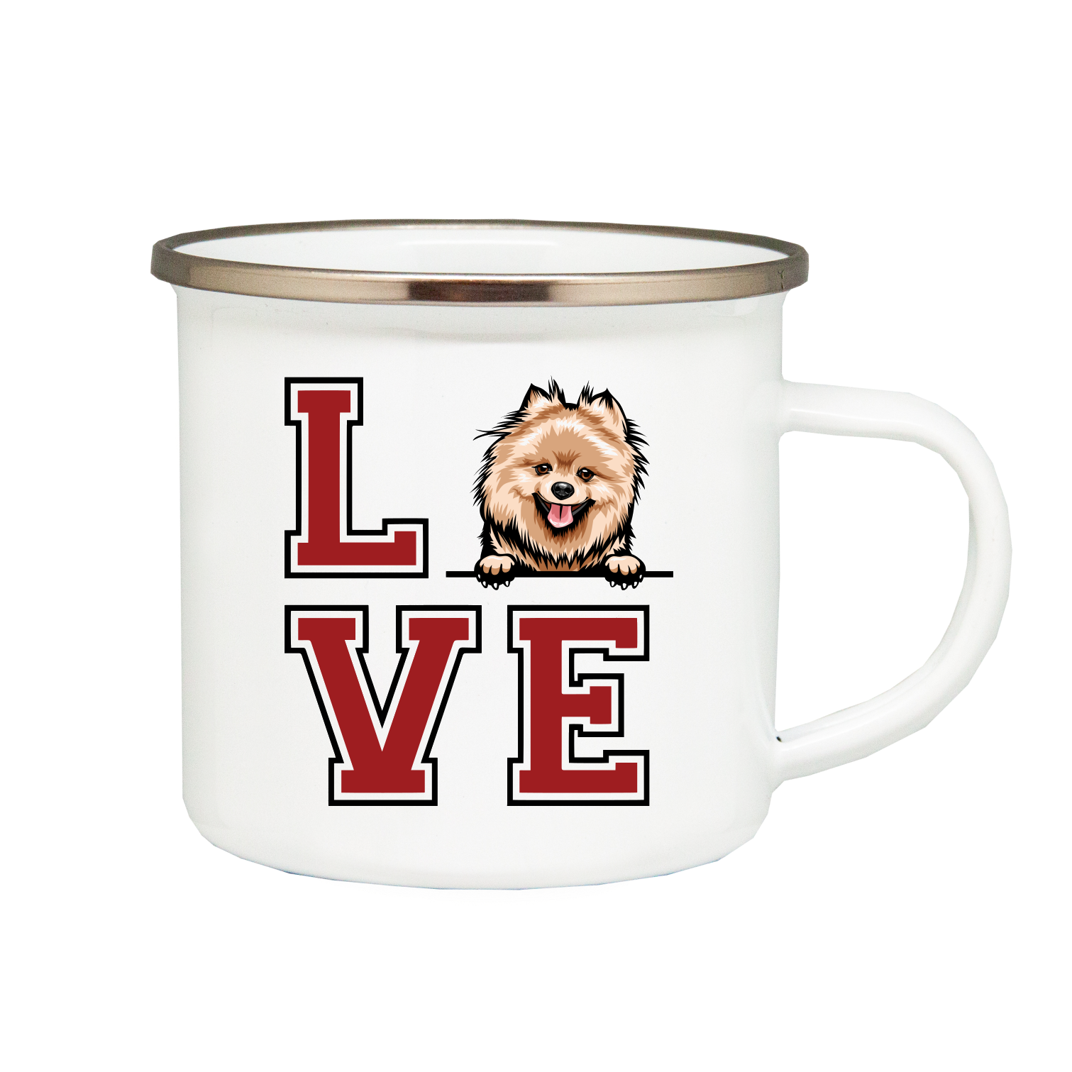 Set plecháček, podtácek, přívěšek motiv Pomeranian