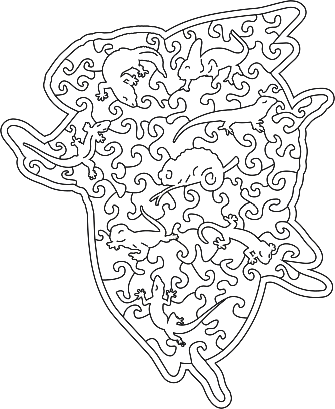 puzzle Chameleon 66 dílků