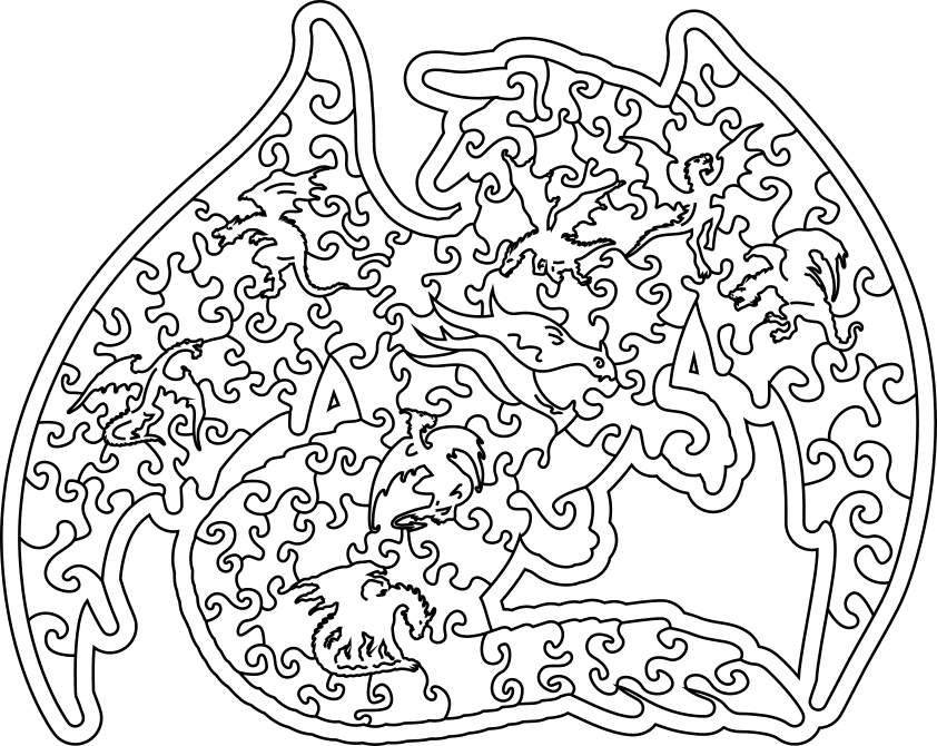 puzzle Drak 104 dílků