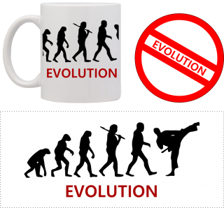 set hrnek s podtáckem Evoluce karate