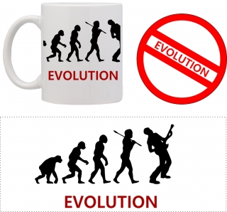 set hrnek s podtáckem Evoluce kytarista