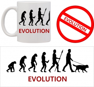 set hrnek s podtáckem Evoluce pejskař