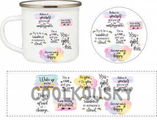 Set motivační plecháček s podtáckem AJ