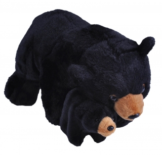 plyšový Medvěd černý s mládětem 38cm