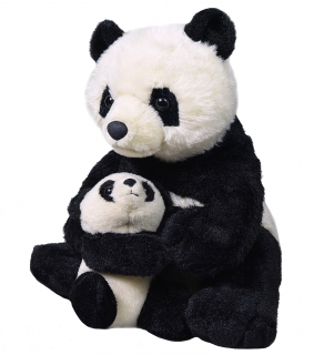 plyšová samice Panda s mládětem 38cm