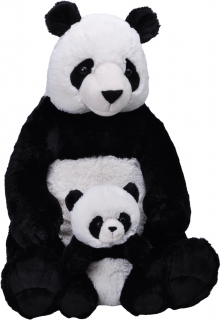 plyšová obří samice s mládětem Panda 76 cm