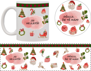 Set hrneček s podtáckem - jsi nejlepší 