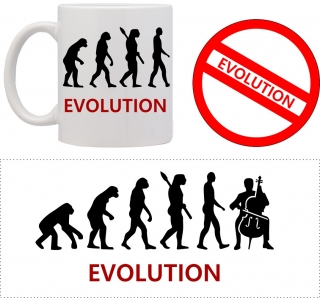 set hrnek s podtáckem Evoluce hudebník