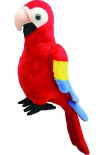 plyšový Papoušek červený 38cm