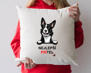 povlak na polštář Nejlepší PSÍTEL - Border kolie