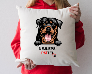 povlak na polštář Nejlepší PSÍTEL - Rotvajler