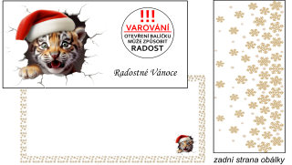 Obálka pro Ježíška - Tygřík radostné Vánoce