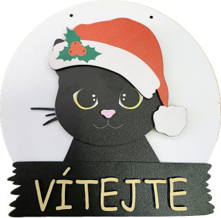 ozdoba na dveře kočka Čapkáček
