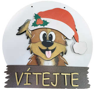 ozdoba na dveře pes Čapkáček