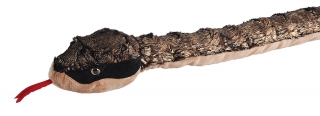 Plyšový had kovová hlava - měděná 137 cm