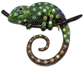 brož Chameleon zelený