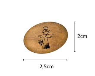 Oblázek malý - 2,5x2cm - andílek 